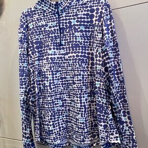 IBKUL MOCK NECK LONG SLEVE UPF+50 1/4 ZIP  BLUE LIGHT BLUE AND WHITE